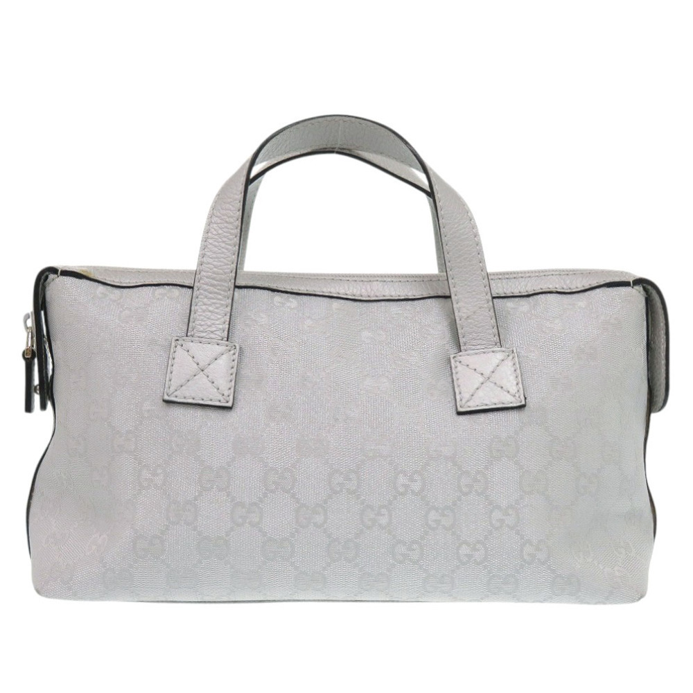 Gucci GG Canvas Leather Silver Handbag